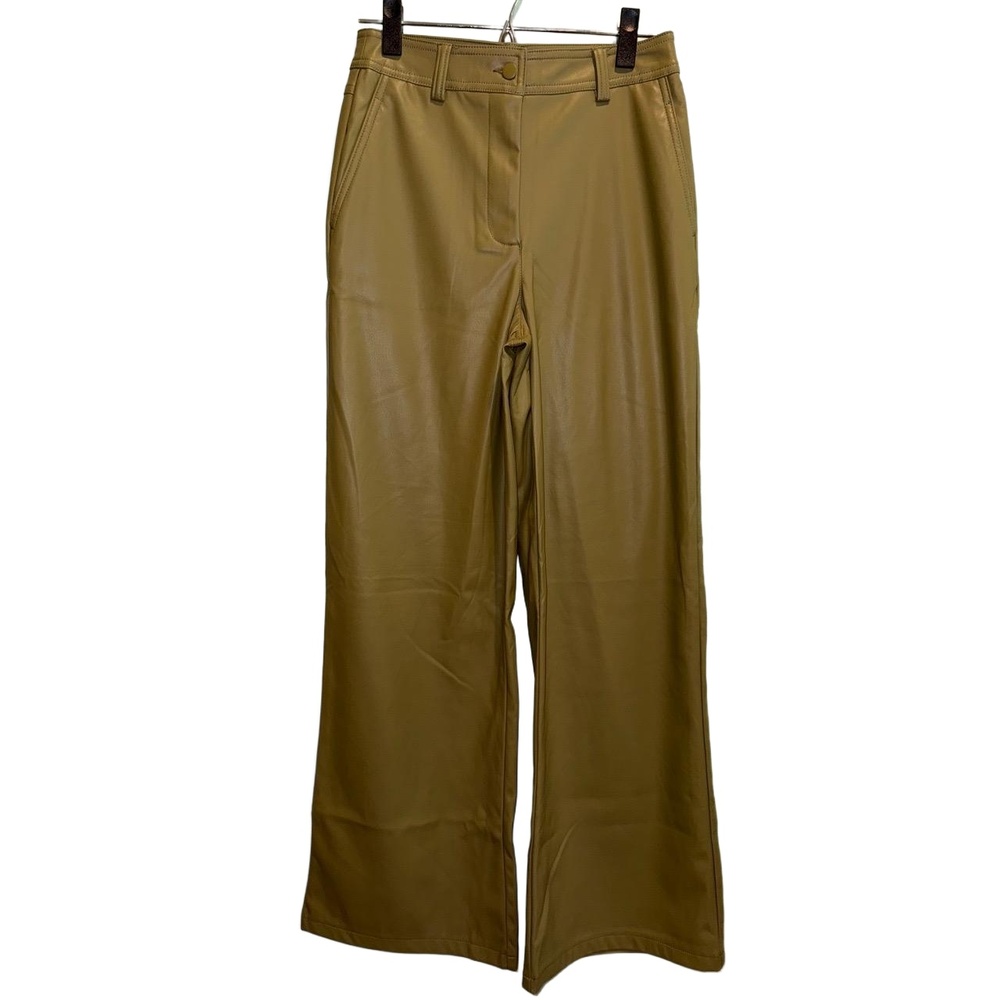 Topshop Pants Womens Size US 4 Wide Leg High Waist‎ Leather Feel